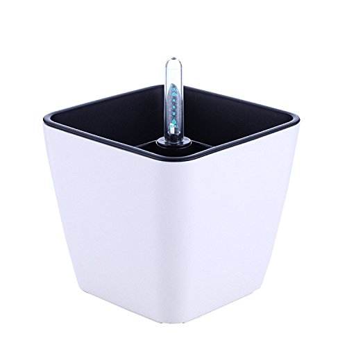 Gift Pro Automatic Watering System Self Watering Planters Pots Containers Probes for Decoration of Home Office Desk Garden Flower Shop White