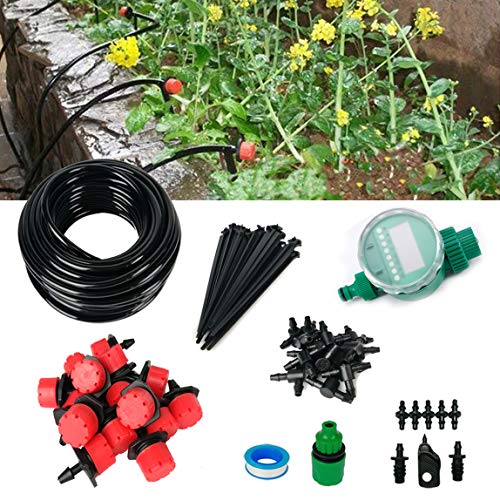 Auto Drip Irrigation System 82FT 14 Blank Distribution Tubing Watering Drip Kit with Timer Plant Irrigation Kit Garden Irrigation System Micro Irrigation Spray for Flower Lawn Plants