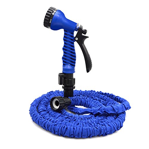 Flantor Garden Hose 25 Feet Water Hose Expandable Garden Hose with 7-Pattern Free Spray Nozzle Garden Watering System for Your Garden Life Garden Hose-25ft Blue