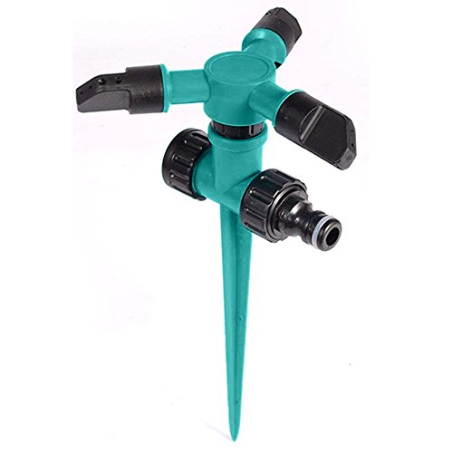 UPSTONE UNBRUVO Lawn SprinklerAutomatic 360° Rotating Garden Sprinkler with Up to 3000 Sq Ft Coverage - Adjustable Weighted Gardening Watering SystemB