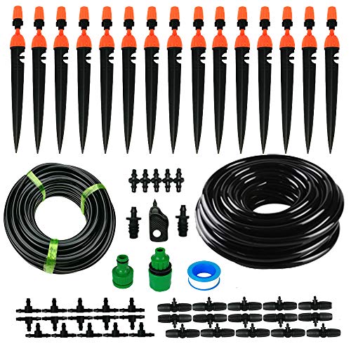 DIY Garden Irrigation System50FT 14 38 Blank Distribution Tubing Watering Drip Kit 2 Type Hoses Micro Drip Irrigation System Irrigation Spray for Flower Lawn Plants