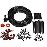 Garden Micro Drip Irrigation System with 75ft23m Blank Distribution Tubing Hose 34 BSP Tap Adaptor Drippers Filter Washer Flow Control Valve Pipe Connectors End Clamps Pipe Clips Fixed Ste