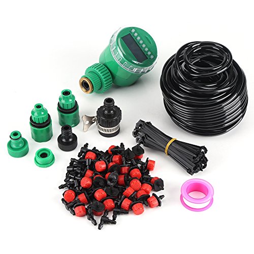 Irrigation System 25m Plant Self Watering Garden Hose DIY Micro Drip Irrigation System with Timer Kits for Homes Hotels Clubs Offices