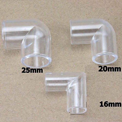 Mercury_Group - 5PCS 90 Degrees Elbow Acrylic Transparent Tube Fittings Water Pipe Head Water Pipe Connector Micro Irrigation Systems - Diameter16mm
