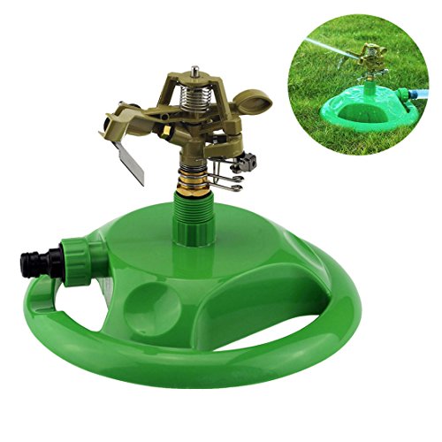 Lawn Sprinkler Autley Adjustable Impulse Garden Sprinkler with All Metal Head 360 Degrees Rotation