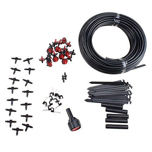 AGPtek 23M Adjustable Micro Drip Irrigation System Hose Sprinkler Drippers Garden Kit for Plants WateringGardening Vine Field Crop