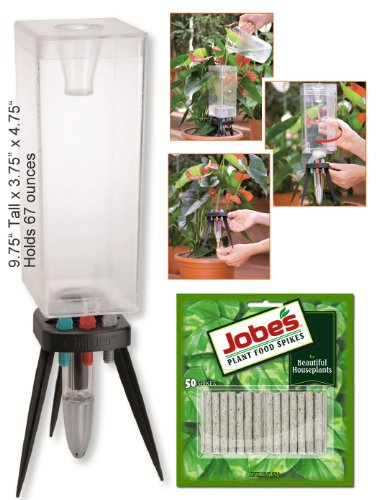 Vacation Plant Watering System With 50 Jobes Indoor Plant Food Spikes Holds Over A Half Gallon Water Four Color