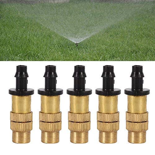 Yosoo Spray Sprinklers Nozzle Watering Irrigation Adjustable Brass Misting Systems Atomizing Sprinkle for Garden Lawn 5Pcs