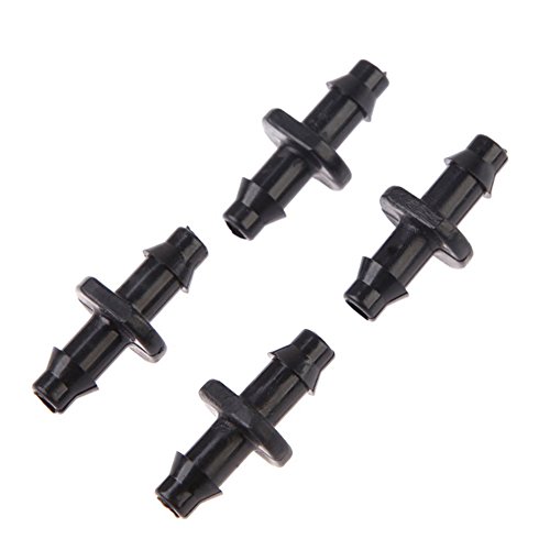BleuMoo 100PCs 14 Barbed Connector Double Way For 47mm Garden Drip Irrigation Hose