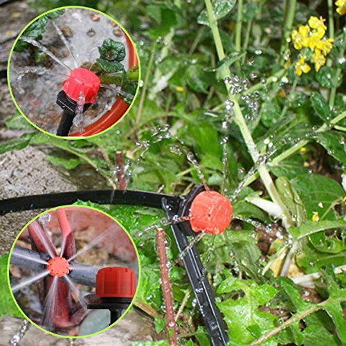 Jocestyle 50 Pcs 14 Inch Hose Garden Adjustable Micro Flow Dripper Drip Irrigation Watering Tool Misting