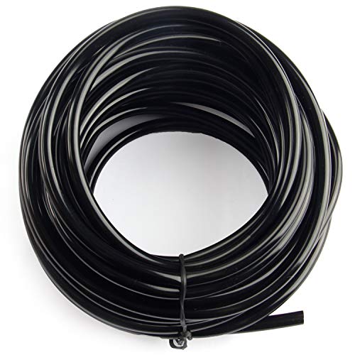 Ohuhu 12 inch 107mm Outer 9mm Inter Drip Irrigation Tubing 56 FT Heavy Duty Irrigation Hose Drip Irrigation Kit Plant Watering System Durable Distribution Tubing Black