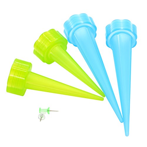 Plant Watering Spikes Automatic Garden Cone Water Control Drip Cone Spikes Flower Plant Waterers Bottle Irrigation System with Nails Set of 8