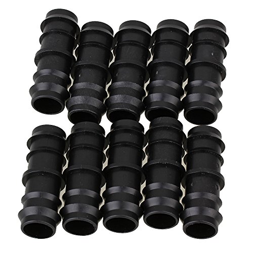 WEONE 1 Barbed Straight Connector Fittings Joiner Yard Garden Drip System Hydroponics Black PE25 Pack of 10