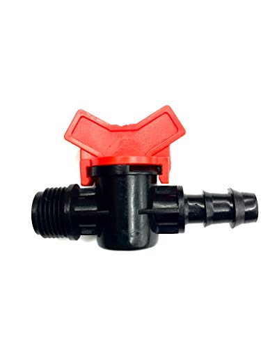 12 ID - Ball Valve Hose Barb Connectors NPT x Barb for Drip Irrigation Hoses and Aquariums