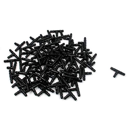 FarBoat 100Pcs Barbed Tee Connectors Kits for 4mm7mm Water Tube Drip Irrigation Watering System