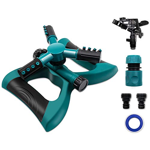 Motionx Lawn Sprinkler 3 Arms Sprayer Automatic 360 Rotating Sprinklers Portable Kids Outdoor Sprinkler for Lawn Irrigation System