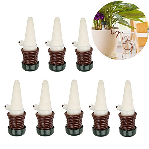 Plant Watering Spikes8 Pack Indoor Automatic Watering System Drip Irrigation Equipment Tool for Plant Waterer Ceramic Probes Houseplant Spikes Self Watering
