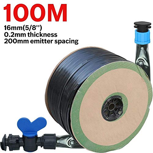 DFSM KESLA 20-150M 16mm 02mm Thickness Drip Irrigation Tape 58 8mil 20cm Emitter Dripper Spacing Hose Greenhouse Garden Connector Color  KSL01 KIT090 100M Size  58