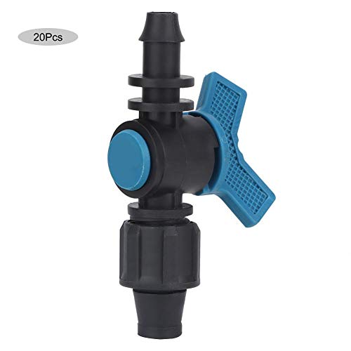 Mumusuki 20pcs Drip Irrigation Tape Connectors Farm Watering System 16PE Bypass Valve Drip Pipe Connector Micro Irrigation Thread Locked Tee Coupling Connect