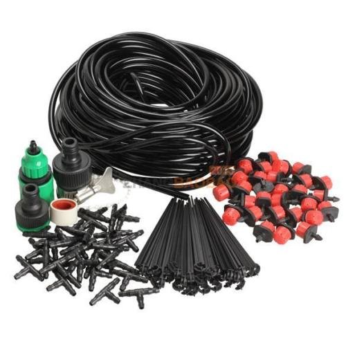 25m Micro Drip Irrigation System Plant Self Watering Garden Hose Kits Drippers