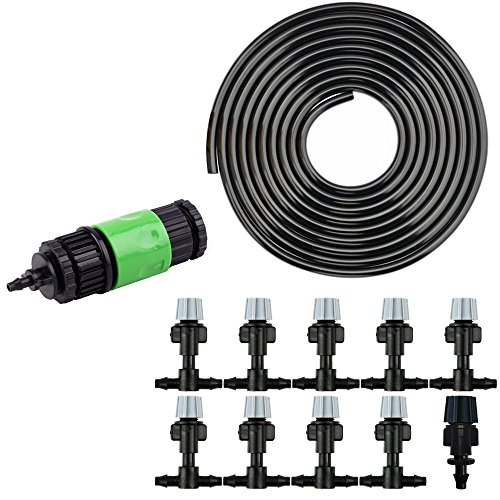 Cisno Garden Patio Water Mister Air Misting Cooling System Sprinkler Nozzle Micro Irrigation 10m