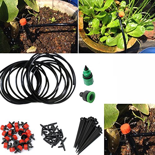 Easydeal Micro-sprinklers Spray Water Iggigation Kit Set Micro Drip Automatic Plant Garden Watering System 5M