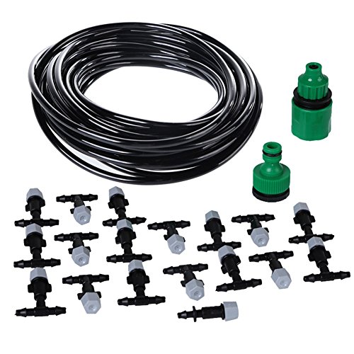 Whitelotous Micro-sprinklers Spray Water Cooling Moisturizer Water Irrigation Kit Set 10m