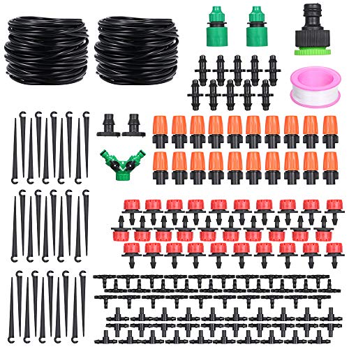 Blusea DIY Saving Water Automatic Micro Drip Irrigation System Garden Greenhouse Irrigation Spray Self Watering Kits