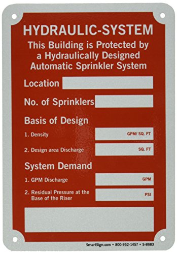 SmartSign 3M Engineer Grade Reflective Sign Legend Building Protected by Automatic Sprinkler System 7 high x 10 wide White on Red