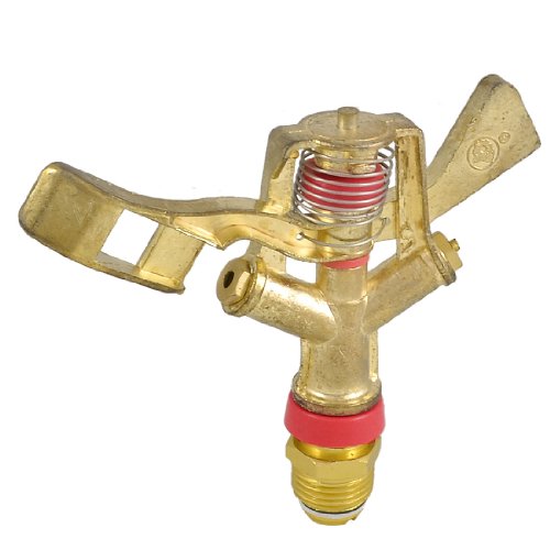 Garden Rotating Sprinkle Irrigation Nozzle Head Gold Tone Red