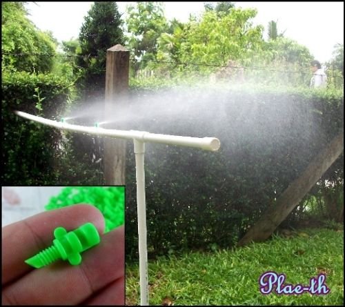 Sprinkler Head System 180Â° Irrigation Nozzle Sprayer Green Set of 100 Misting Cooling for Outdoor Garden