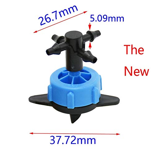 Garden Water Connectors 8L Dripper Water Splitter 4-Way Cross Arrow Dropper Water Debit Drip Irrigation Pressure Compensating Emitter 10Pcs Blue