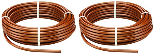 Rain Bird ET63-100S Drip Irrigation Pressure Compensating 12 700 OD Emitter Tubing 18 Emitter Spacing 100 Roll Brown Pack of 2