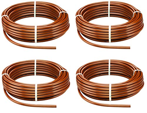 Rain Bird ET63-100S Drip Irrigation Pressure Compensating 12 700 OD Emitter Tubing 18 Emitter Spacing 100 Roll Brown Pack of 4