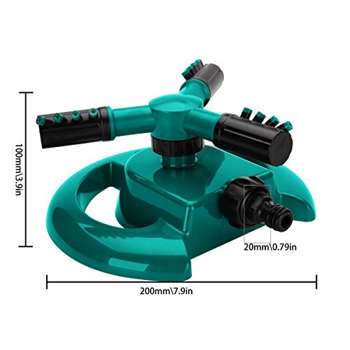 Lawn Sprinkler  Garden Sprinkler Benestellar Premium Quality Circular Sprayer Durable Rotary Three Arm Water