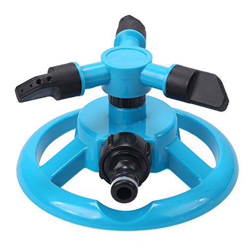 Lawn Sprinkler  Garden Sprinkler - LEADSTAR Garden and Lawn Water Sprinkler 360 Degree Automatic Rotary 3 Arms Long Range Irrigation Water Sprinkler