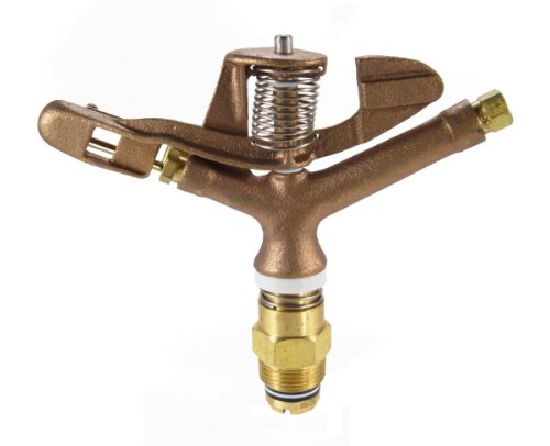 1&quot Brass Impact Sprinkler - Full Circle Double Nozzle - 1&quot Mpt Inlet