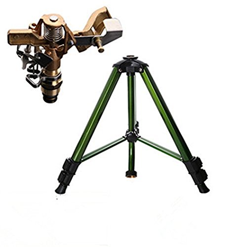 Linksolar Tripod Base With Garden Brass Impact Impluse Sprinkler Adjustable 0&deg To 360&deg Patternarea Coverage-up