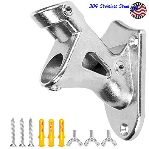 BEMOTA Stainless Steel Heavy Duty Flag Pole Holder2 Positions for 1 inch Flag Pole Anti-Strong Wind Outdoor Flagpole Bracket Flag Pole Mounting Bracket for Outdoor