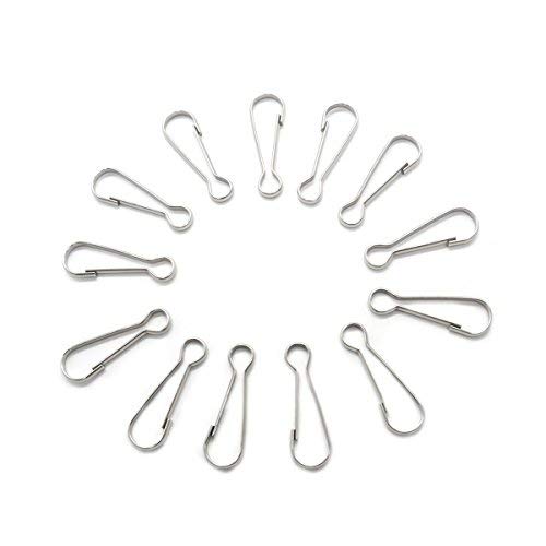 HUELE 20 Pcs 2 Inches Stainless Steel Flagpole Attachment Flag Pole Snap Clip Hooks