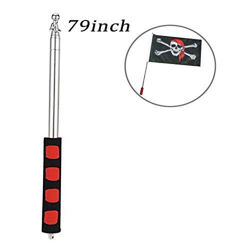 godehone Telescoping FlagpoleStainless Steel Banner Tour Guide Teachers Flag Sign Collapsable Pole 79 1 pc