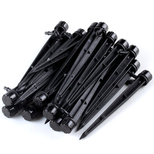 50pcs Adjustable Water Flow Irrigation Drippers on Stake Emitter Drip System