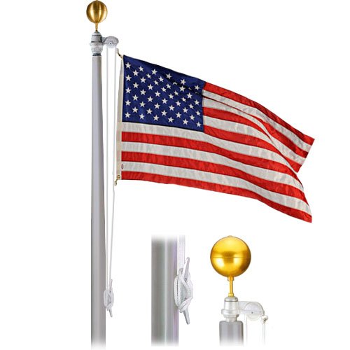 Architectural 50 Foot 10x4x188 Clear Finish Flagpole