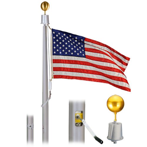 Deluxe IH 50 Foot 8x3-12x188 Clear Finish Flagpole