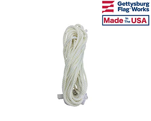 Gettysburg Flag 50 of 516 Diameter White Braided Nylon Flagpole Halyard Marine Grade Rope UV Resistant
