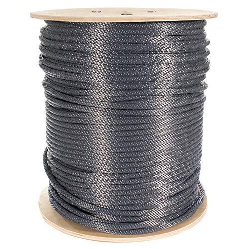 West Coast Paracord Nylon Braided Galvanized Wire Cable - Reinforced Flagpole Rope - Stays Round and Strong Over Pulleys - by The Foot - USA Made Silver 38 Inch - 50 Feet