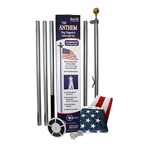 Anthem Ground Set Residential 20 ft Flagpole Kit with Solar Light 20 ft x 2 in