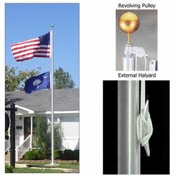 FlagandBanner Ground Set Flagpole with Revolving Pulley 25 ft x 5 in x 125 in