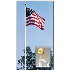 Ground Set Flagpoles with Stationary Pulley 25 ft x 3 inx 125 in