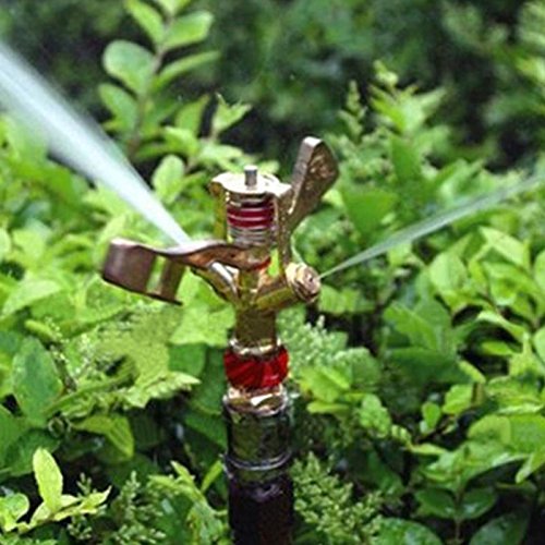 Garden Irrigation Sprinkler 12 Inch Dual Connector Zinc Alloy 360 Degree Rotate Rocker Arm Water Sprinkler Spray Nozzle -Pier 27